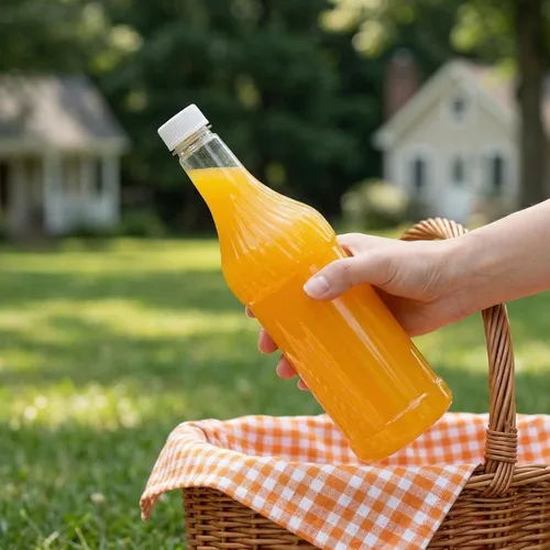 Miniatura 8 de Noamus Paquete de 8 botellas de refresco de plástico de 33 onzas con tapas, contenedor de jugo de PET transparente vacío reutilizable de 1 litro