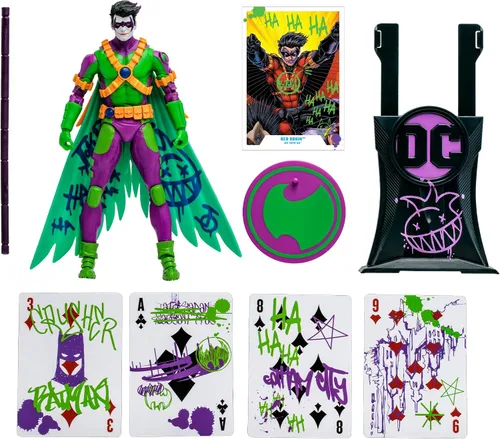 Miniatura 3 de McFarlane Toys - DC Multiverse Red Robin (Jokerized) Gold Label, figura de acción de 7 pulgadas