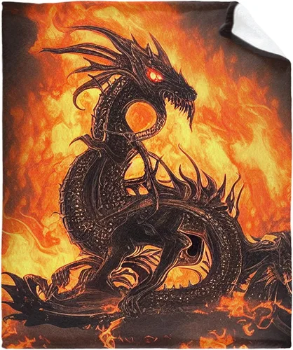 Miniatura 19 de Manta de Dragón Azul, Regalo para Mujeres, Hombres, Niñas, Niños, Amantes de Dragones, Manta de Franela Suave Azul para Sala de Estar, Sofá, Sillón