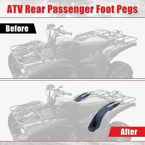Miniatura 6 de Goldfire 2 piezas de reposapiés para asiento trasero de cuatrimoto, universales, ajustables, plegables, resistentes, se adapta a Polaris Sportsman
