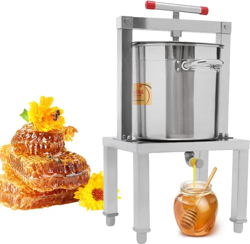 Miniatura 3 de LYNICESHOP Prensa de vino de frutas, prensa manual de miel de fruta grande, extractor de cera de abeja, máquina de apicultura, sidra, vino, uva