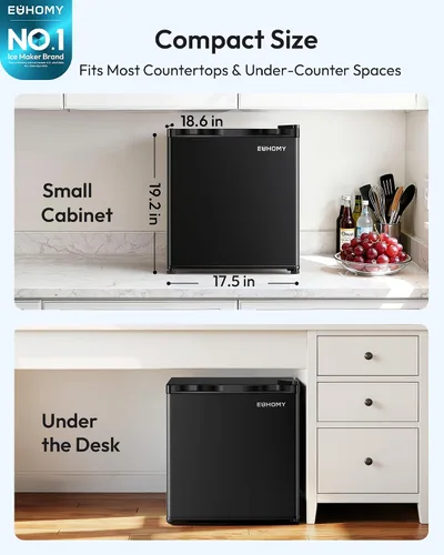 Miniatura 2 de EUHOMY Mini congelador de 1.1 pies cúbicos, encimera, congelador vertical compacto de una sola puerta con puerta reversible, estantes extraíbles