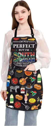 Miniatura 2 de JXGZSO South Africa Kitchen Apron South Africa Culture Gift South Africa Adjustable Apron South Africa Travel Souvenir Gift