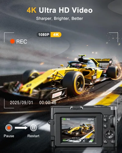 Miniatura 2 de Cámara digital, cámara digital compacta para adolescentes y adultos, para viajes, cámara de vlogging para fotografía