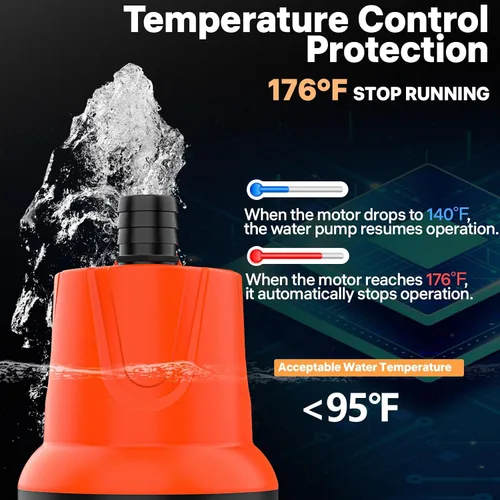 Miniatura 4 de DOKO Bomba de agua sumergible pequeña, bomba de agua para pecera de 850GPH con cable de alimentación de 6 pies y asa, bombas de estanque ultra