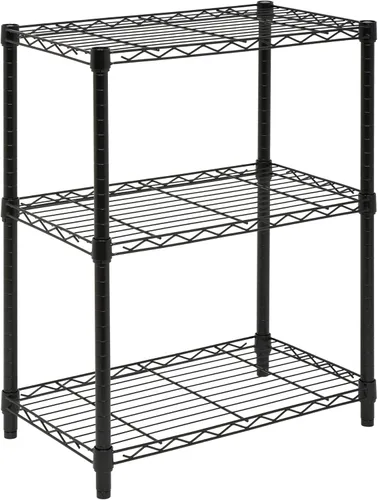 Miniatura 4 de Honey-Can-Do - Estantería ajustable resistente de 3 niveles, estante de almacenamiento de metal con capacidad de 250 lb, color negro, 14" de ancho x