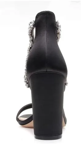 Miniatura 8 de Jewel Badgley Mischka Thamar Crystal Strappy Block Heel