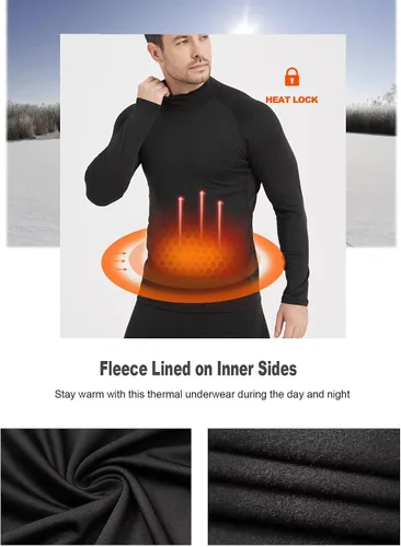 Miniatura 2 de Paquete de 4 camisas térmicas de compresión de manga larga con cuello alto para hombre