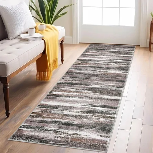 Miniatura 18 de Alfombra de pasillo moderna Lansny 2 x 6 pulgadas, alfombra de cocina lavable verde mostaza multicolor, alfombra antideslizante suave para pasillo