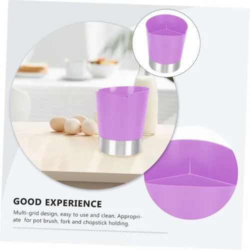Miniatura 7 de Healeved Cubo de paja de tres compartimentos Soporte multifunción Estuche de almacenamiento de pajitas Cucharas Cubo de almacenamiento para el hogar