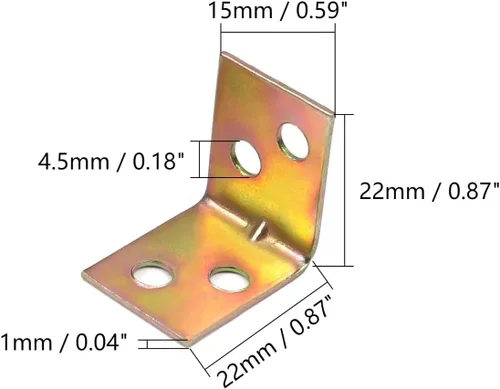 Miniatura 3 de Aicosineg 50 soportes de esquina de metal de 0.87 x 0.67 pulgadas, soportes de ángulo interno de 90 grados, soportes en forma de L, con tornillos