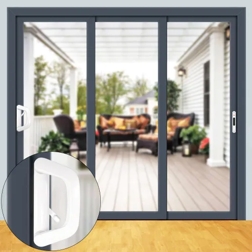 Miniatura 6 de Juego de manijas de puerta corrediza de patio con cerradura de embutir, adecuado para puertas corredizas de patio de vidrio con grosor de 1.5 a 2