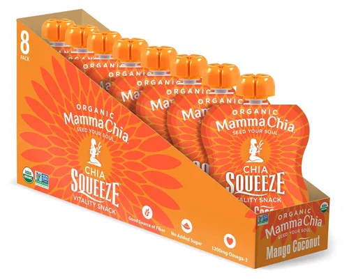 Miniatura 13 de Mamma Chia Organic Vitality Squeeze Snack, fresa y banano, 24 bolsas de chía de 3.05 onzas. Orgánico USDA, sin OMG, vegano, sin gluten y Kosher.