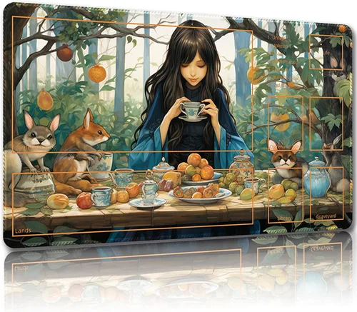 Miniatura 10 de MTG - Tapete de juego con bolsas de almacenamiento gratis, tapete de juego MTG de 24 x 14 pulgadas, TCG y tapete de juego de mesa para tarjetas