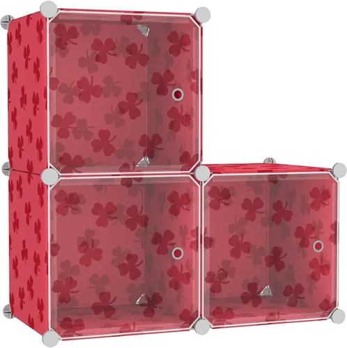 Miniatura 13 de C&AHOME Organizador de almacenamiento en cubos con puertas, estantes de 6 cubos, estantería modular de plástico DIY, estantería de almacenamiento