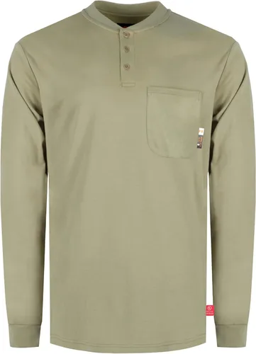 Miniatura 60 de KONRECO Camisas FR para hombre resistentes al fuego/ignífugo CAT2 7oz algodón dos tonos y camisa Henley