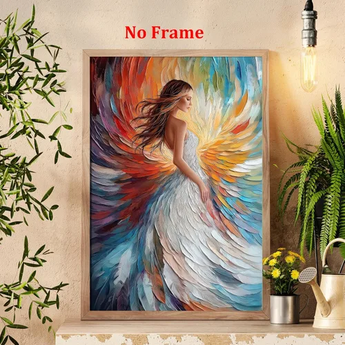 Miniatura 2 de Arte de pared de plumas abstractas, pintura de retrato de mujer, pósteres franceses vintage, pintura de mujeres victorianas, obra de arte de niña
