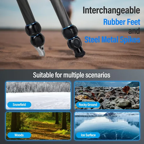 Miniatura 9 de Kit de Trípode de Mesa de Fibra de Carbono SIRUI con Ajuste de Cuenco ±15°, Ultraligero Compacto de Solo 0.62kg, Carga Máxima 5kg/11.02lb