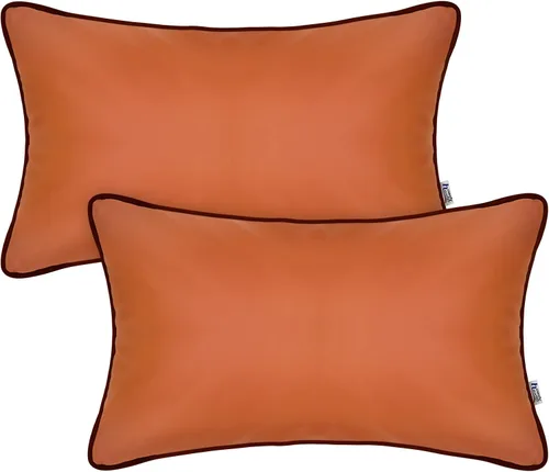 Paquete de 2 fundas de almohada para exteriores de 12 x 20 pulgadas, resistente al agua, de piel de silicona, resistente a los rayos UV, resistente