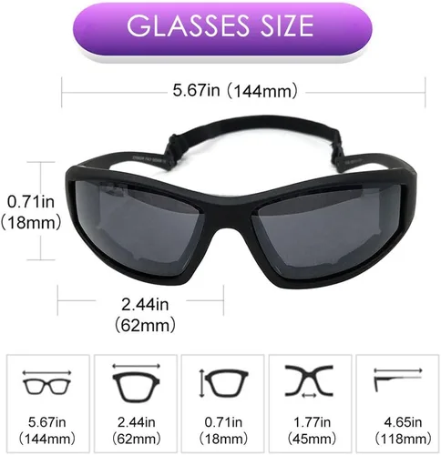 Miniatura 5 de TERAISE Gafas de equitación para motocicleta, gafas de esquí de seguridad ajustables