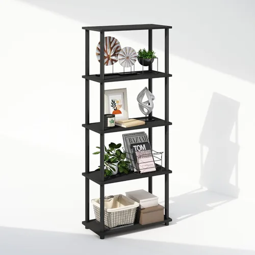 Miniatura 8 de Furinno Turn-N-Tube Estantes de almacenamiento, estante esquinero de 4 niveles, estante de exhibición de montaje sin herramientas, estantería