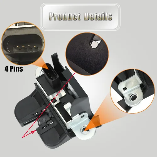 Miniatura 2 de 5M0827505E Bloque de bloqueo del pestillo trasero del maletero para Volkswagen Jetta Sportwagen 2010-2014, para Volkswagen Tiguan 2008-2017