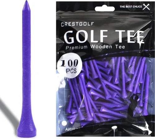 Miniatura 2 de Crestgolf Camiseta de golf de lujo de 2-3/4 pulgadas, paquete de 100 Púrpura