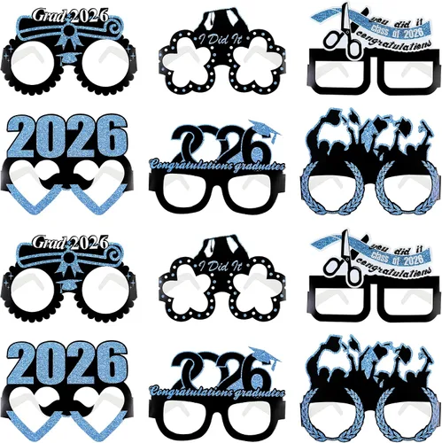 Miniatura 11 de 24 adornos para cupcakes de graduación 2026, selecciones de alimentos/aperitivos para fiesta de graduación, decoración de mini pasteles, adornos