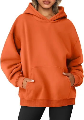 Miniatura 6 de AUTOMET Sudaderas de gran tamaño con capucha de forro polar para mujer, camisas de manga larga, sudaderas con bolsillo para otoño 2025
