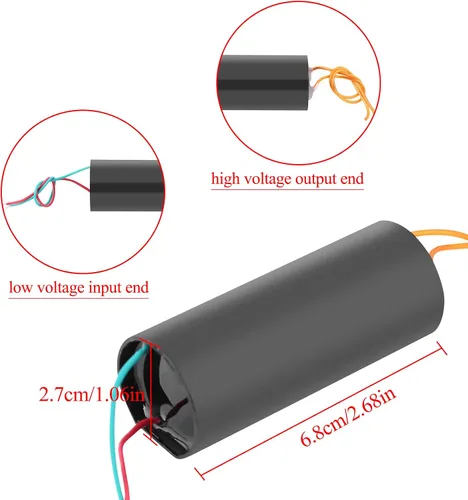 Miniatura 2 de Generador de alto voltaje, DC6-12V a 500KV ~ 1000KV Boost Step Up Power Module Transformador de alto voltaje, kit generador de impulsos