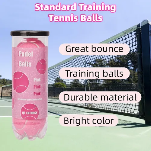 Miniatura 2 de Pelotas de tenis rosas, paquete de 3 unidades, adecuadas para principiantes, entrenamiento, partidos y sesiones de práctica, lata individual (rosa)