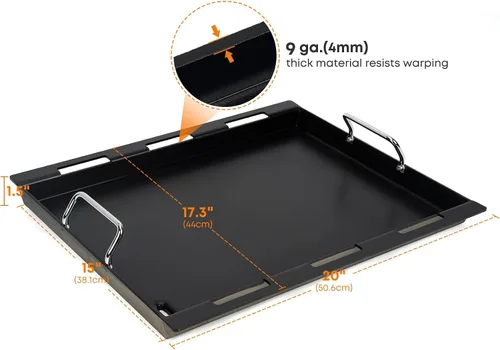 Miniatura 2 de Stanbroil Placa de Plancha Completa para Parrilla de Gas Weber Spirit 200 Series de 2 Quemadores, Placa Plancha de Superficie Plana Antiadherente