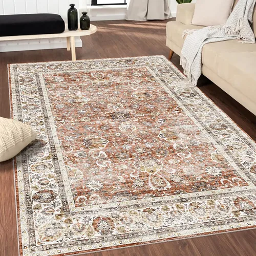 Miniatura 82 de Alfombras de área de 5 x 8 pies para dormitorio, alfombra lavable de 5 x 8, alfombra vintage grande, antideslizante, alfombra bohemia para sala