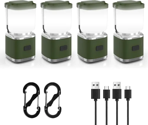 Miniatura 8 de Linterna de camping portátil recargable de 4 pulgadas, linterna de luces LED de camping de 2000 lm con luz roja y 20 horas de funcionamiento