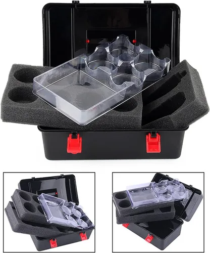 Miniatura 5 de Bey Battling Top Estuche de almacenamiento, 12 piezas Burst Tops Estuche de almacenamiento Spinning Top y Launcher Set Caja de almacenamiento
