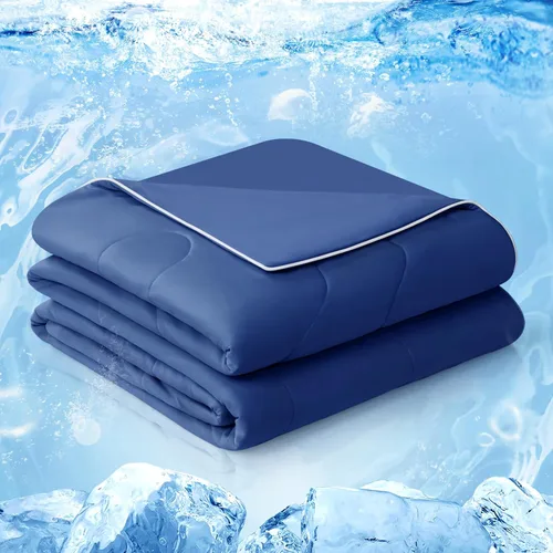Miniatura 11 de EASELAND Edredón refrescante individual, tela de tacto frío que absorbe el calor corporal, diseño fresco de doble cara, manta refrescante suave