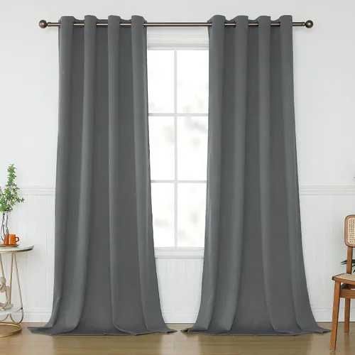 Miniatura 53 de KEQIAOSUOCAI Cortinas rosa bebé de 63 pulgadas para habitación de niñas - Con aislamiento térmico que oscurece la habitación, cortinas de ventana