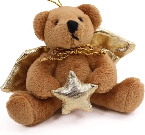 Plushland Juguetes de peluche lindo oso de ángel suave, llavero de decoración, bonito regalo de cumpleaños, recuerdo de fiesta, suministros de 4