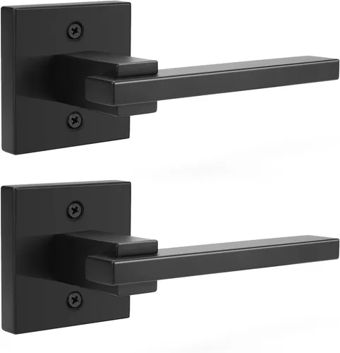 Miniatura 25 de Orger Paquete de 1 Manija de Puerta de Privacidad Negro Mate, Cerradura de Puerta Interior Sin Llave para Dormitorio y Baño, Manija de Puerta