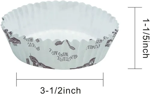 Miniatura 7 de Taza de papel antiadherente desechable con volantes y forma redonda, paquete de 100 (3.5 pulgadas)