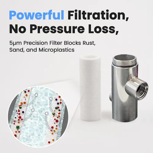 Miniatura 3 de Filtro de ducha certificado NSF 42 para agua dura, purificador de agua K-Beauty Ritual Starter con filtro de sedimentos de 500 capas y tapa