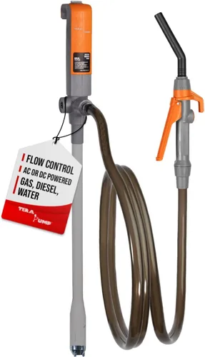 Miniatura 13 de TERA PUMP Bomba de transferencia de combustible con boquilla de control de flujo rápido y tubo telescópico y potente batería recargable, manguera