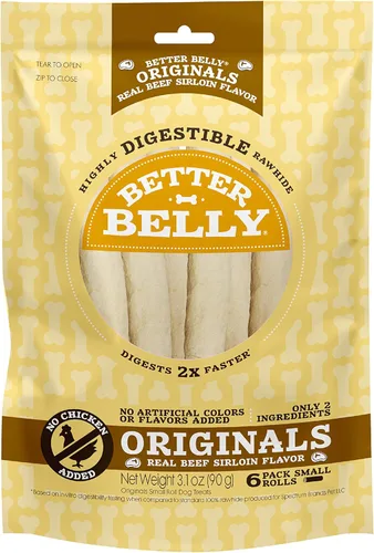 Miniatura 18 de Better Belly Huesos de cuero crudo para perros, de gran digestibilidad, sin granos, sin gluten, sin colores ni sabores artificiales., Hígado