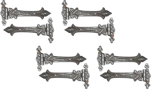 Miniatura 32 de Adonai Hardware Adonijah Bisagra falsa de aluminio para montaje frontal (6.5" x 12 Pack, Negro mate) para puertas de granero, puertas, armarios