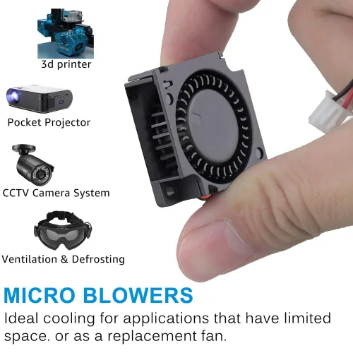 Miniatura 2 de GDSTIME Paquete de 2 mini ventilador de enfriamiento sin escobillas de 1.181 in x 1.181 in x 0.394 in 12 V con rodamiento de bolas dual
