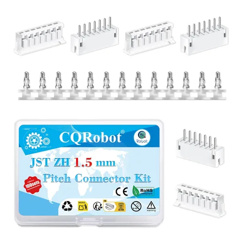 Miniatura 76 de CQRobot JST EL 4.5 mm de paso 2 pines conector electrónico IC macho, enchufes hembra carcasa y kit de terminales de crimpado en T macho/hembra. 50