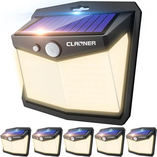 Miniatura 9 de Claoner - Luces solares con sensor de movimiento [128 LED/4 paquetes], luces para exterior con 3 modos de iluminación con 270° de angulo