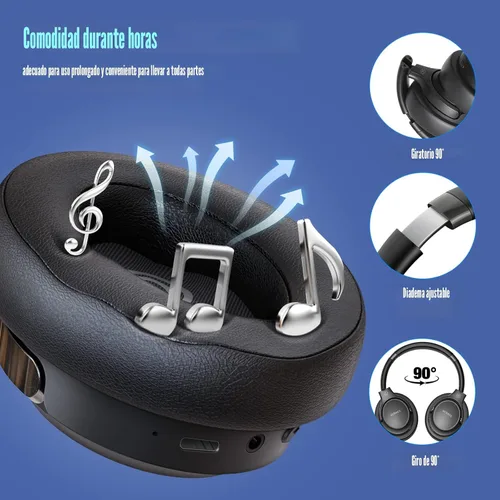 Miniatura 4 de BERIBES Auriculares Bluetooth sobre la oreja, tiempo de reproducción de 65 horas y 6 modos de música ecualizados, auriculares inalámbricos