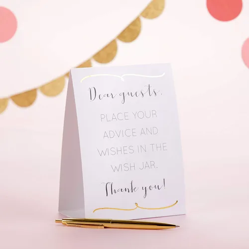 Miniatura 5 de Kate Aspen Tarro iridiscente de deseos de boda con 100 tarjetas en forma de corazón, libro de invitados, decoraciones de despedida de soltera