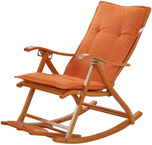 Miniatura 4 de CARTBAE Cojín antideslizante para silla mecedora de algodón y lino, almohadillas integradas para silla mecedora con lazos
